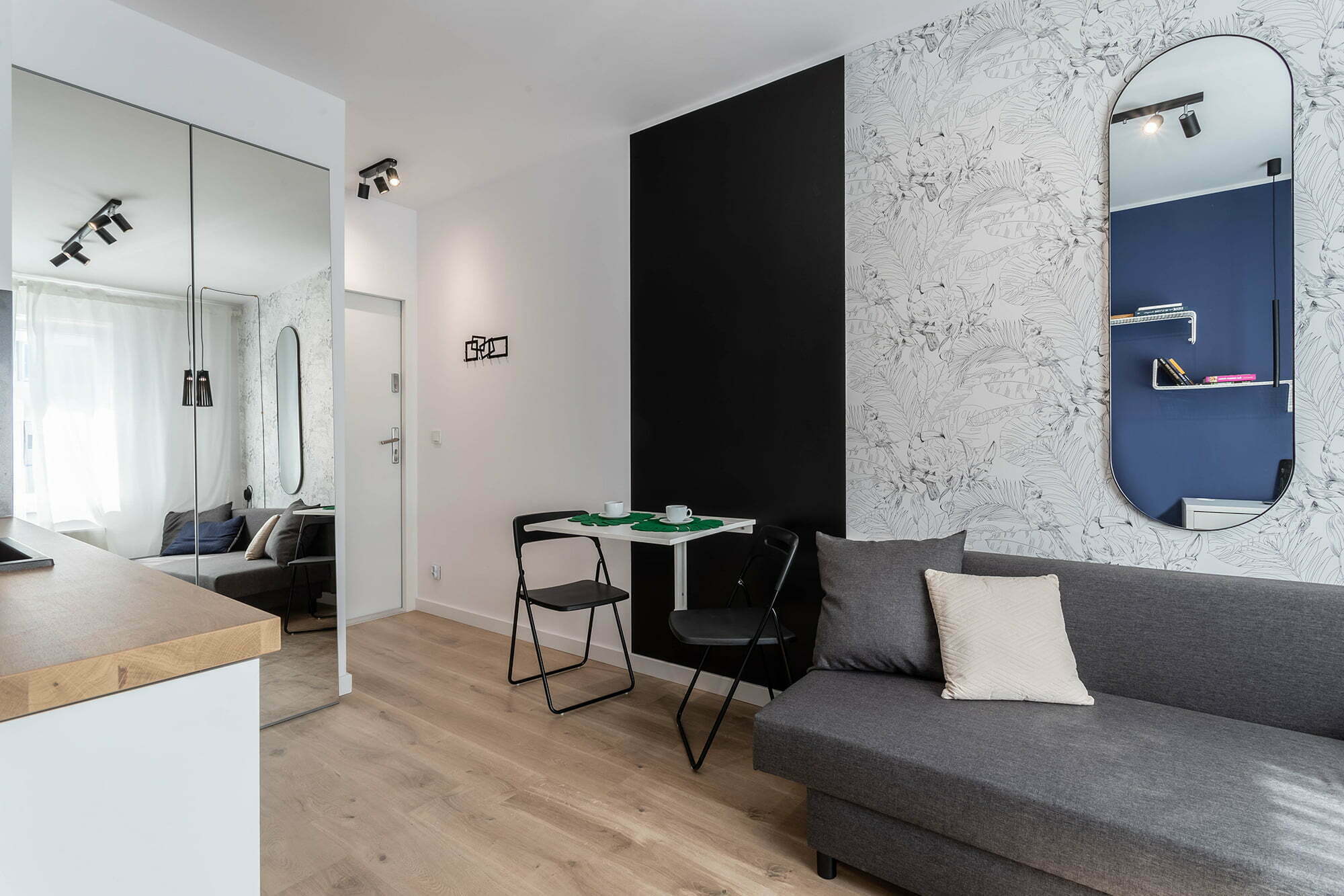 salon mały biały jasny minimalistyczny aranżacja Beata Kołodziejczyk