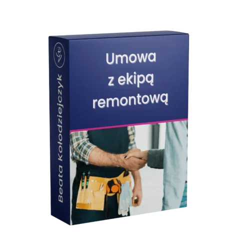 Umowa z ekipą remontową, o wykonanie usług wykończeniowych i budowlanych z załącznikami