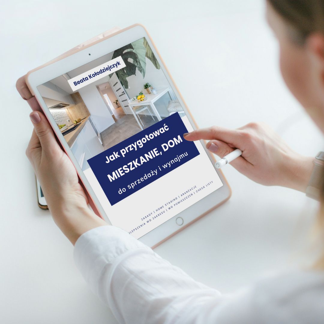 Jak przygotować mieszkanie dom do sprzedaży i wynajmu Beata Kołodziejczyk mockup tablet