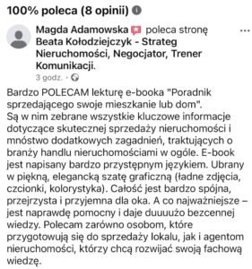 Poradnik Sprzedającego swoje mieszkanie lub dom Beata Kołodziejczyk Opinia Magdalena Adamowska