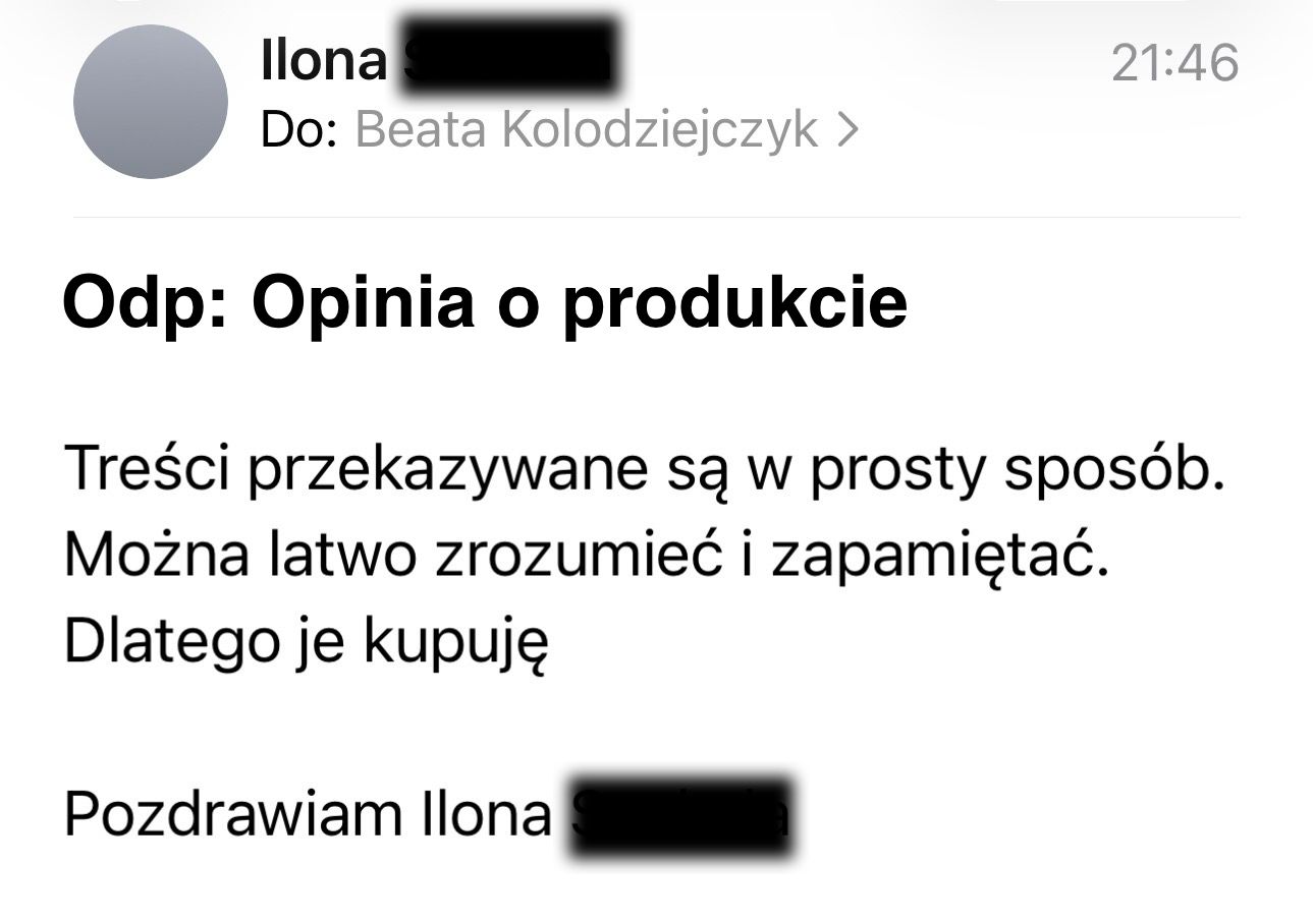 Opinia o produkcie Opinia Ilona