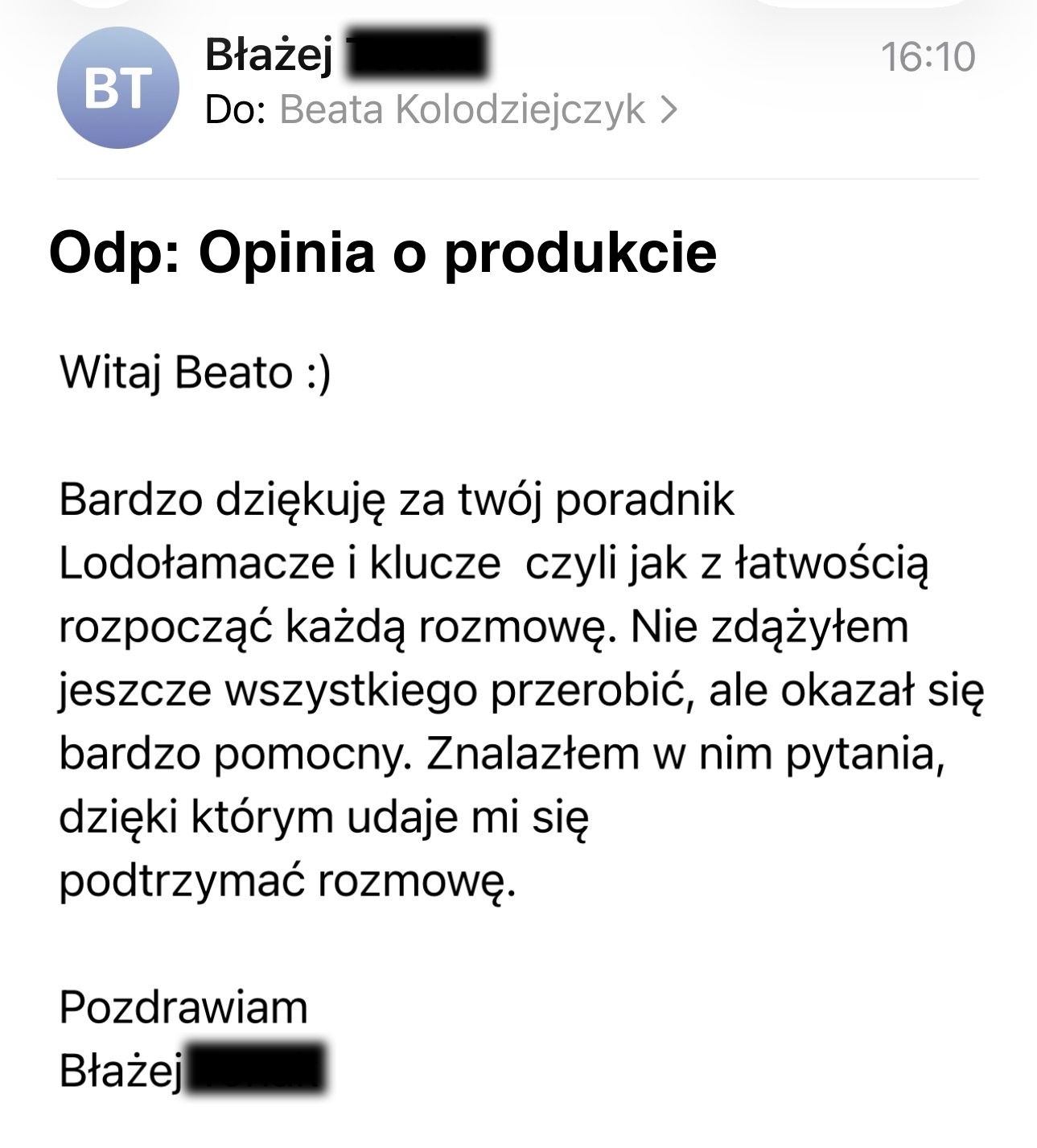 Opinia Błażej