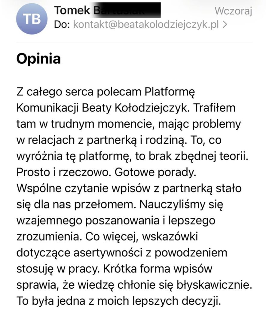 Opinia platforma komunikacji Beaty Kołodziejczyk 20