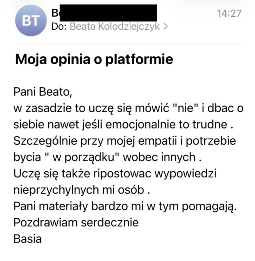 Opinia platforma komunikacji Beaty Kołodziejczyk 30